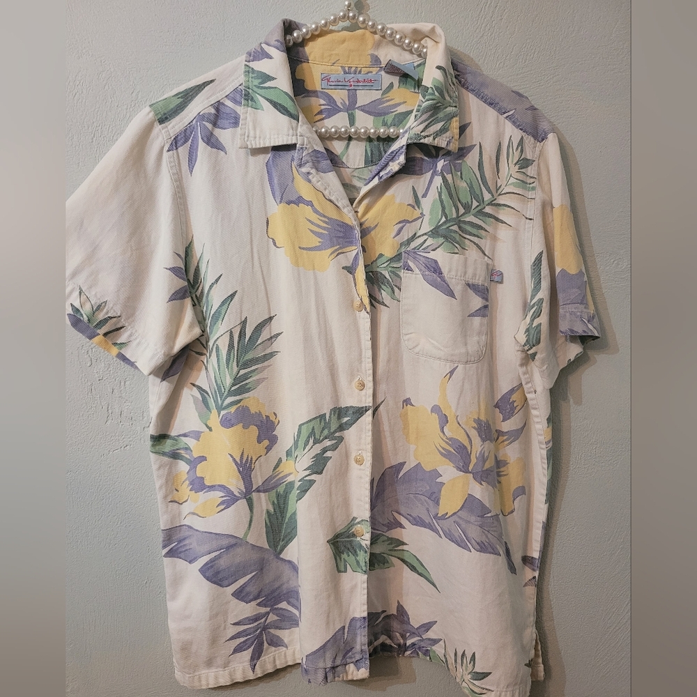 Gloria Vanderbilt 100% Cotton Hawaiian Shirt!